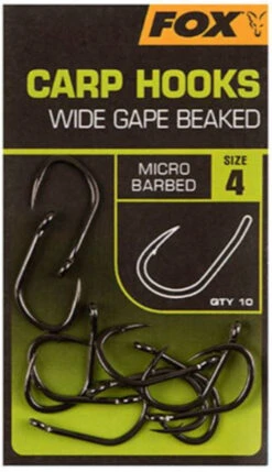 Fox Carp Hooks Wide Gape Beaked #6