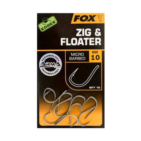 Fox Edges Zig & Floater Hooks Size 10 Micro Barbed 2 Fox Edges Zig & Floater Hooks Size 10 Micro Barbed - Afbeelding 2
